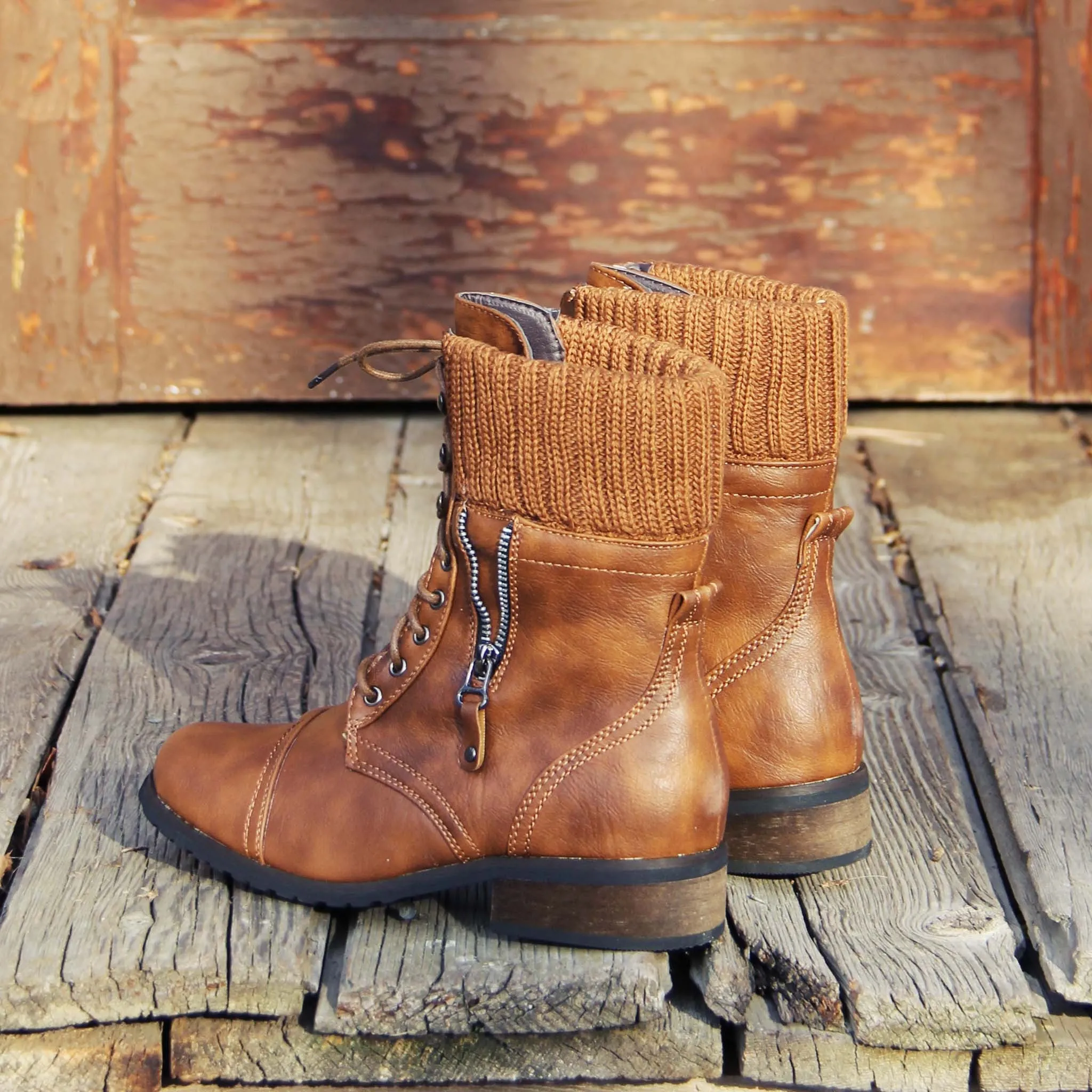 Ski Hill Sweater Boots in Cognac