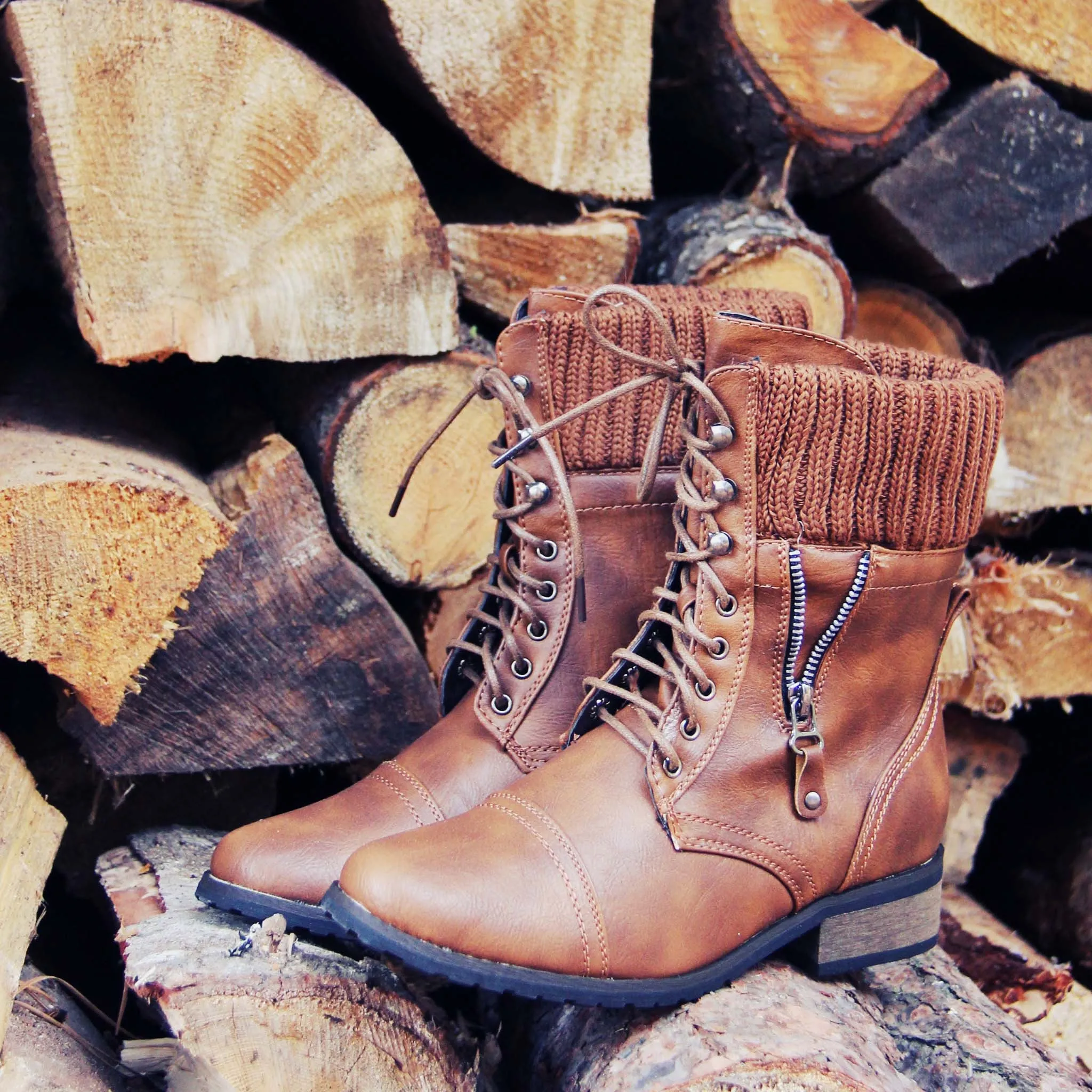 Ski Hill Sweater Boots in Cognac