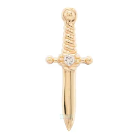 Slasher Dagger Threaded End in Gold with Diamond