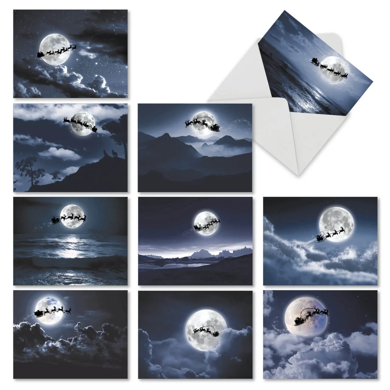 Sleigh Moon Mini Notecards