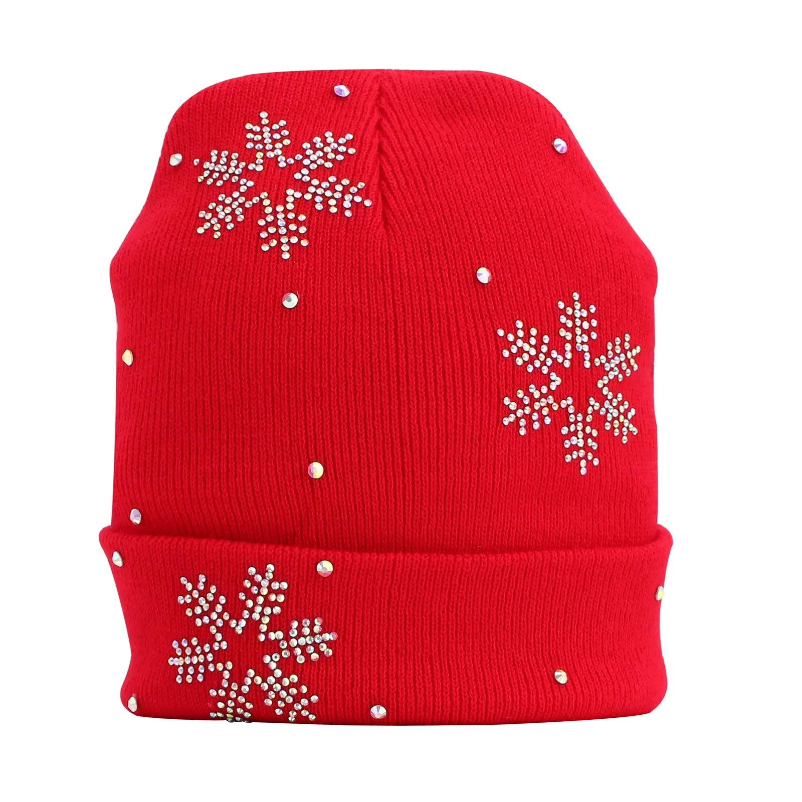 Snowflake Designer Beanie in Red