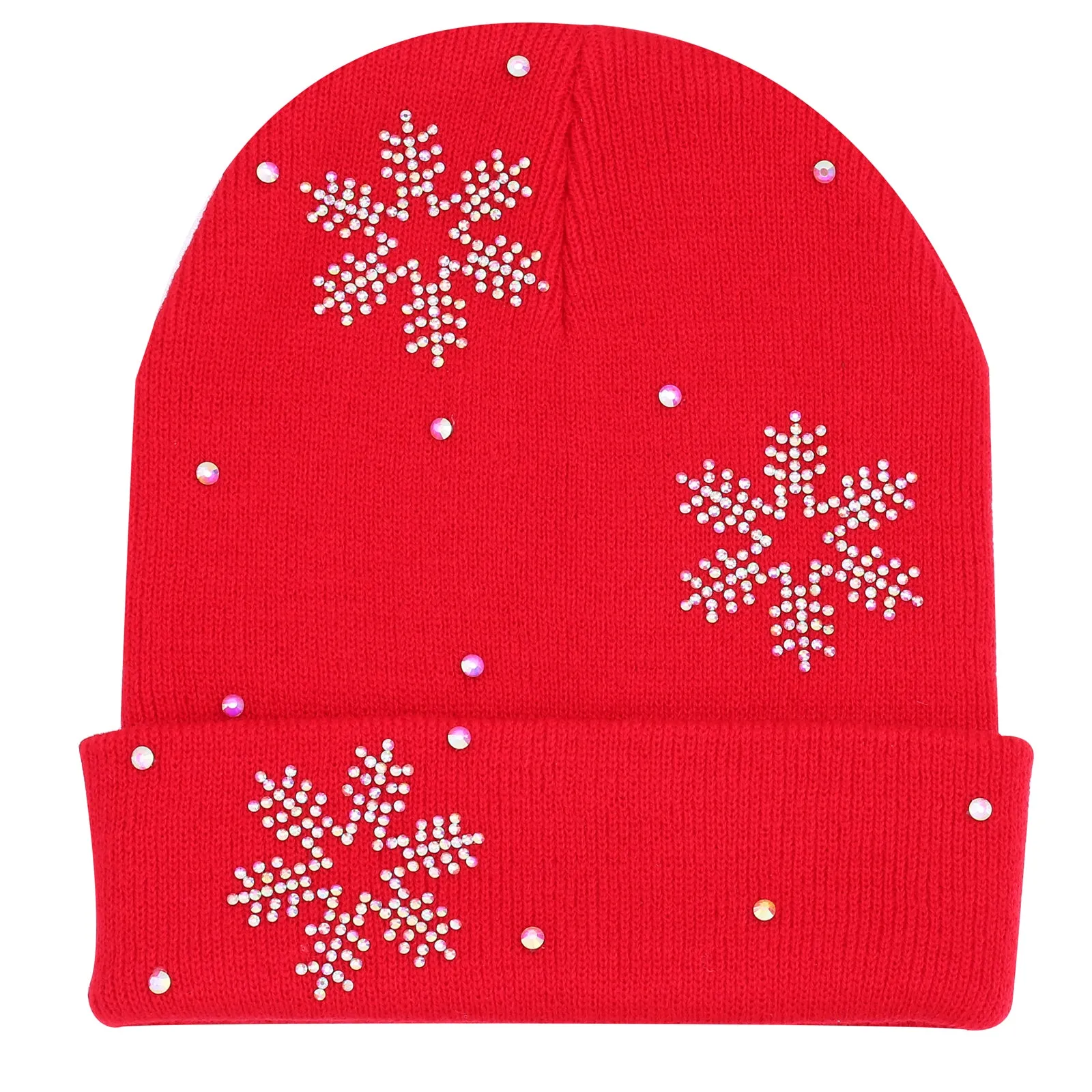 Snowflake Designer Beanie in Red