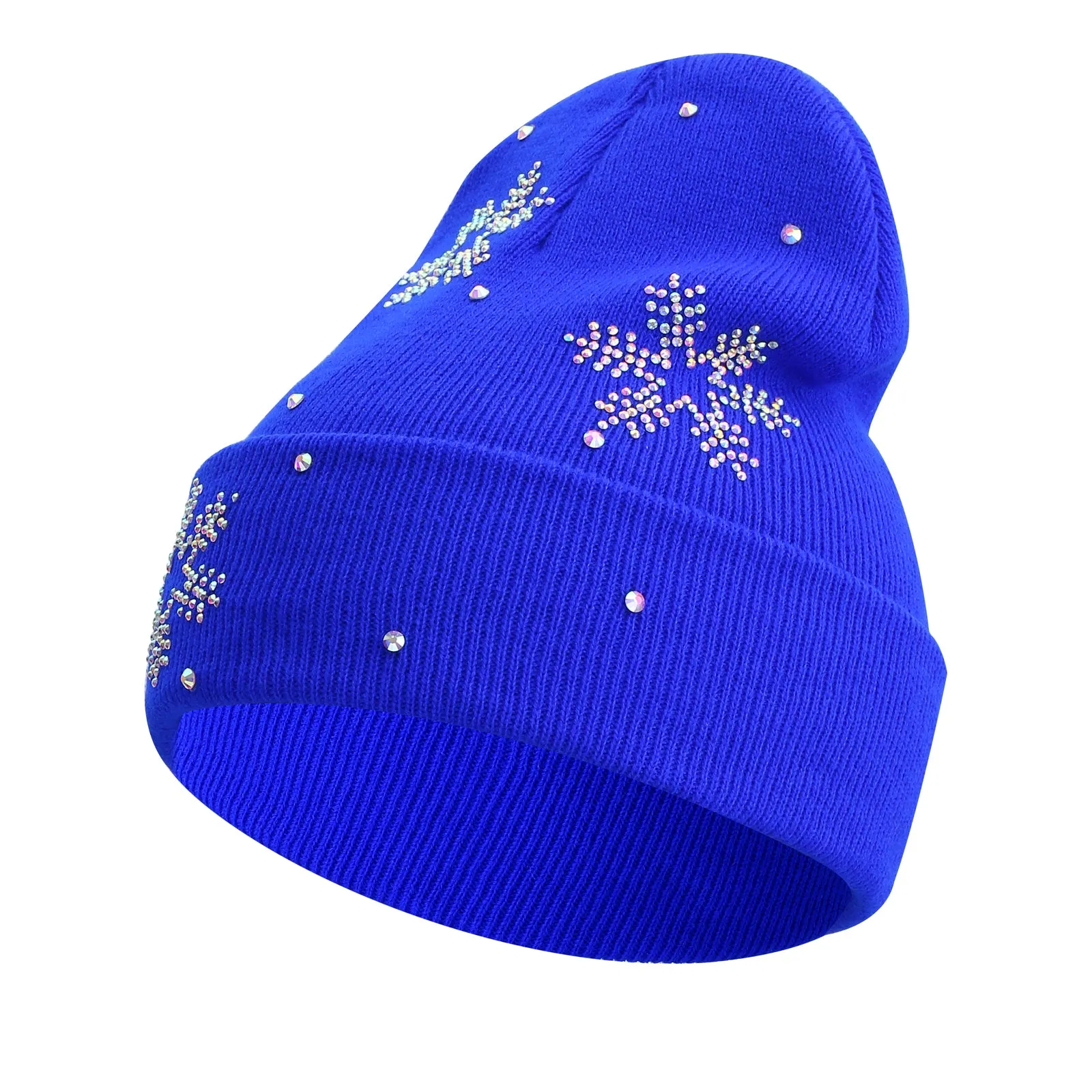 Snowflake Designer Beanie in Royal Blue