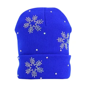 Snowflake Designer Beanie in Royal Blue