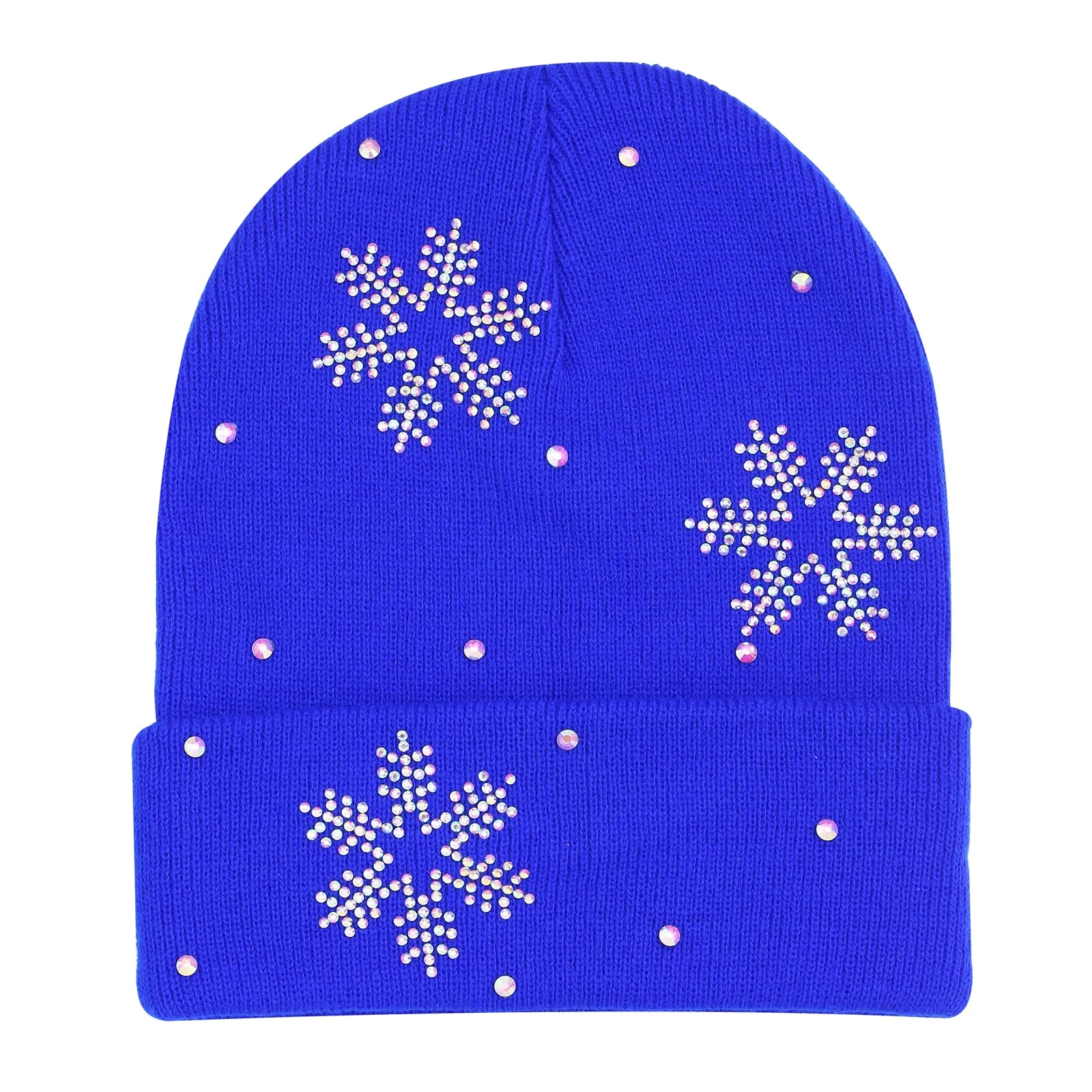 Snowflake Designer Beanie in Royal Blue