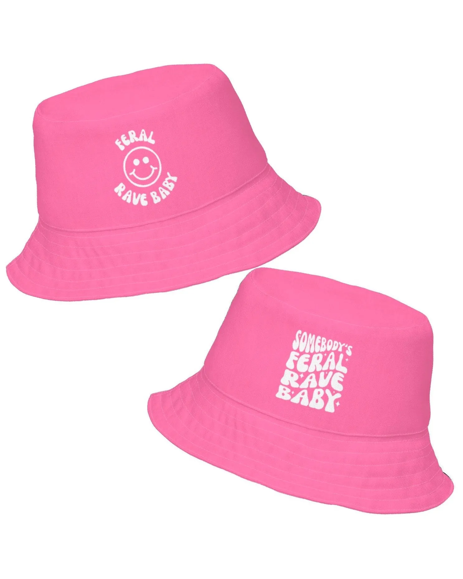 Somebody's Feral Rave Baby Reversible Bucket Hat