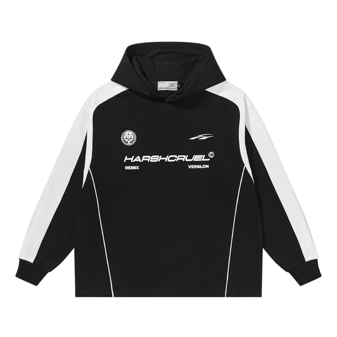 Splicing Logo Jersey Hoodie