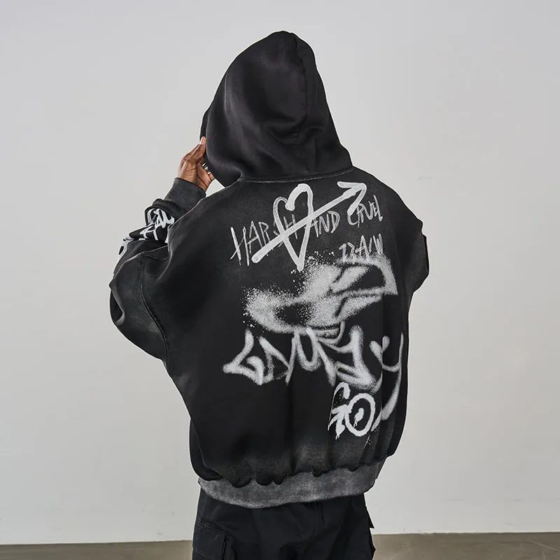 Spray Paint Washed Hoodie