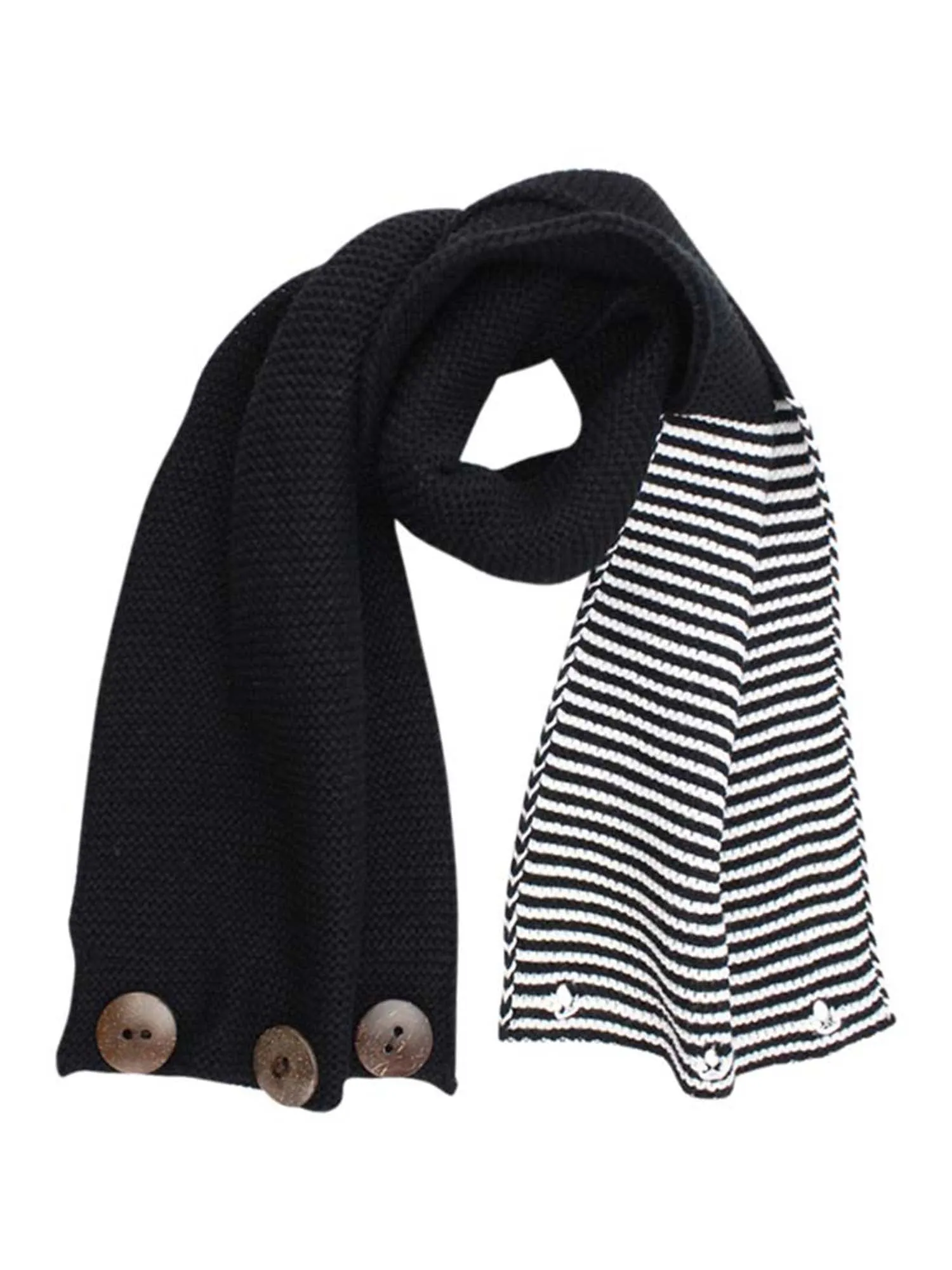 Stripe & Solid Knit Infinity Collar Scarf