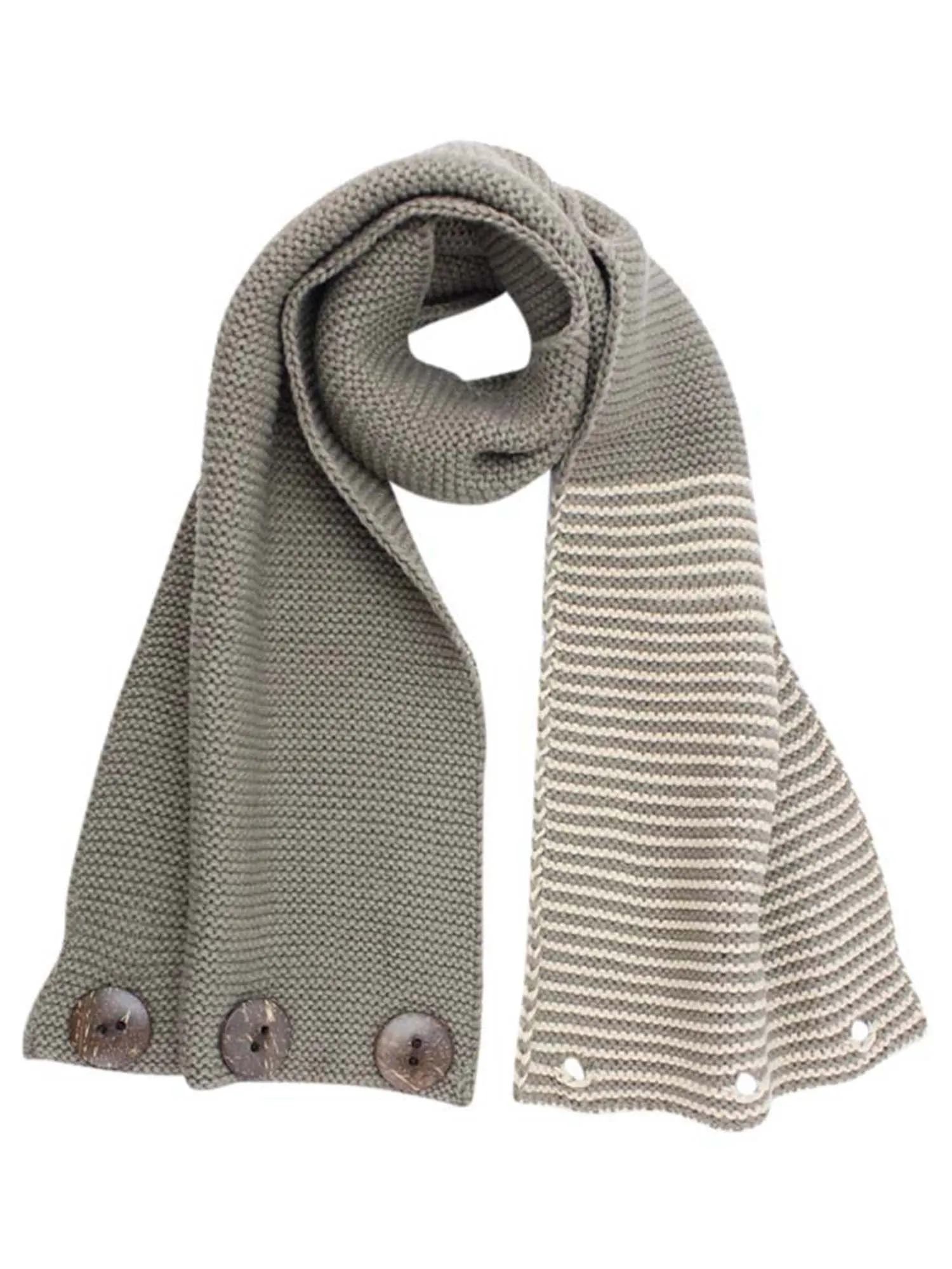 Stripe & Solid Knit Infinity Collar Scarf