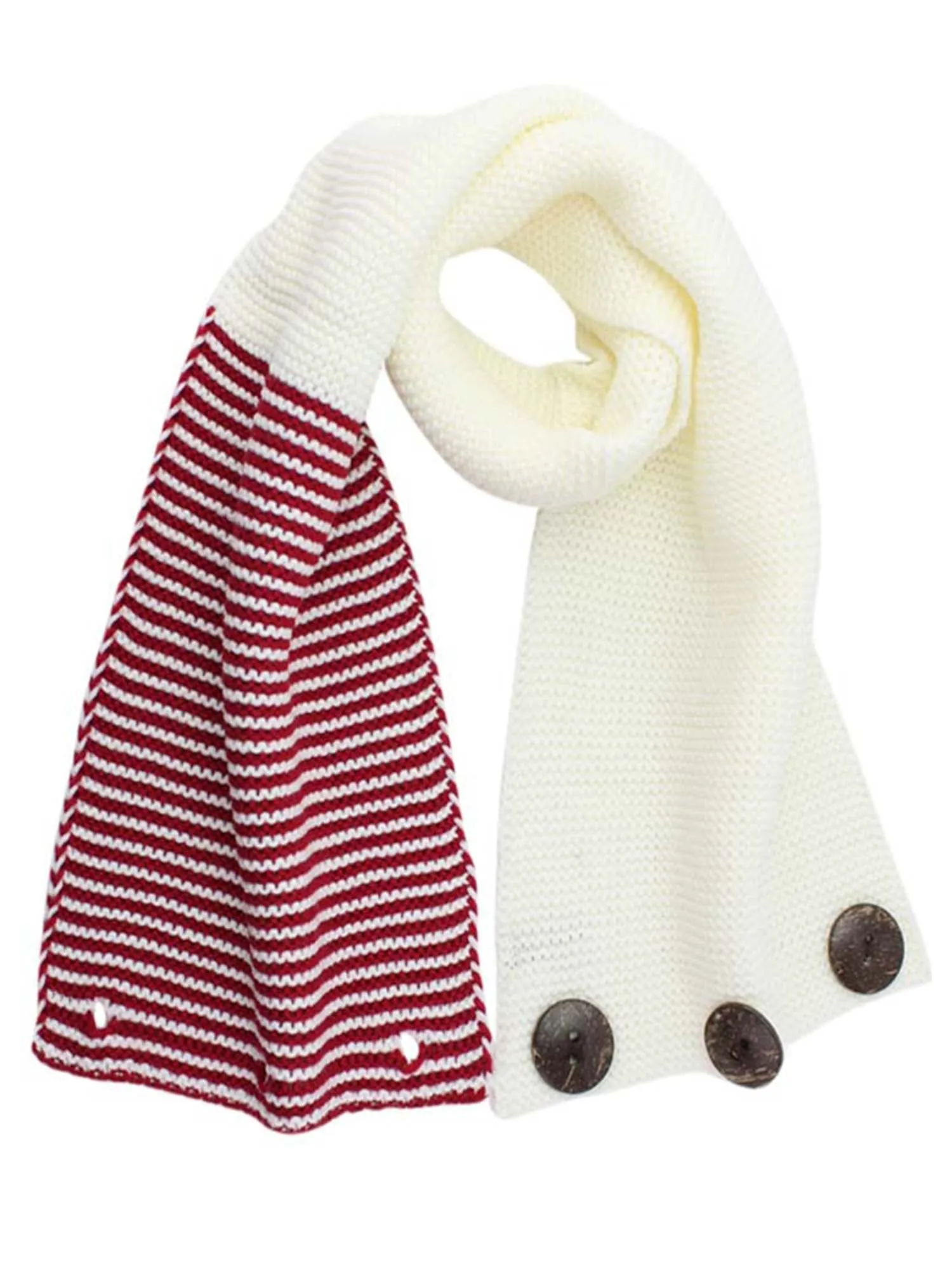 Stripe & Solid Knit Infinity Collar Scarf