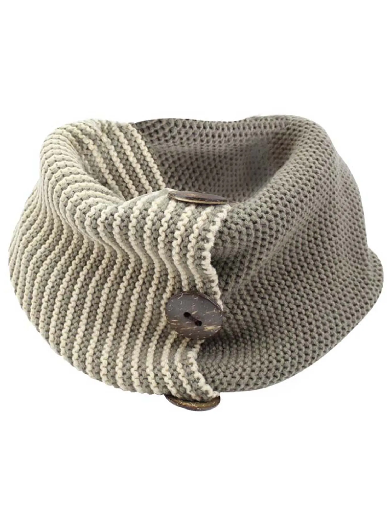 Stripe & Solid Knit Infinity Collar Scarf