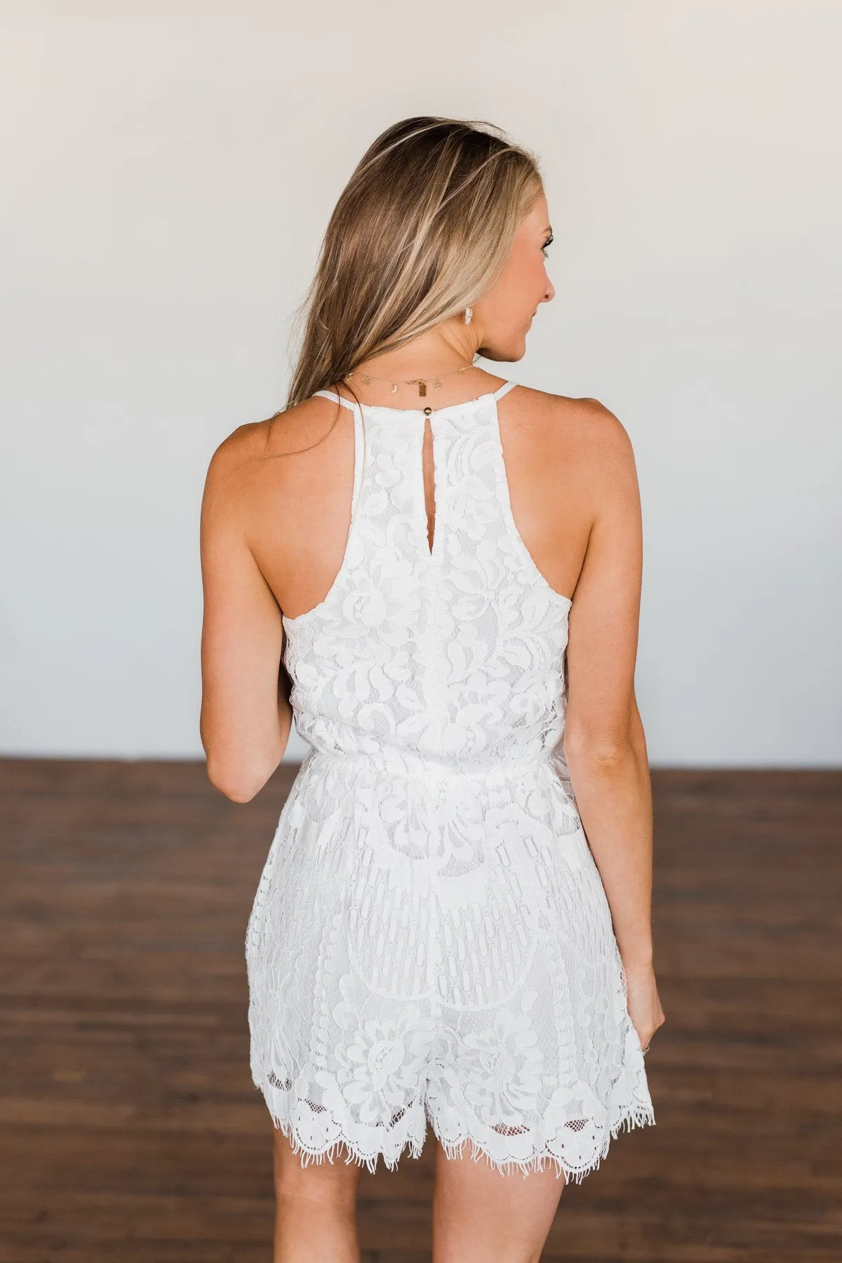 Summer Elegance Lace Romper- Ivory