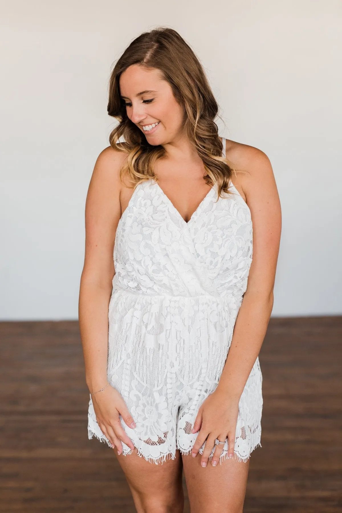 Summer Elegance Lace Romper- Ivory