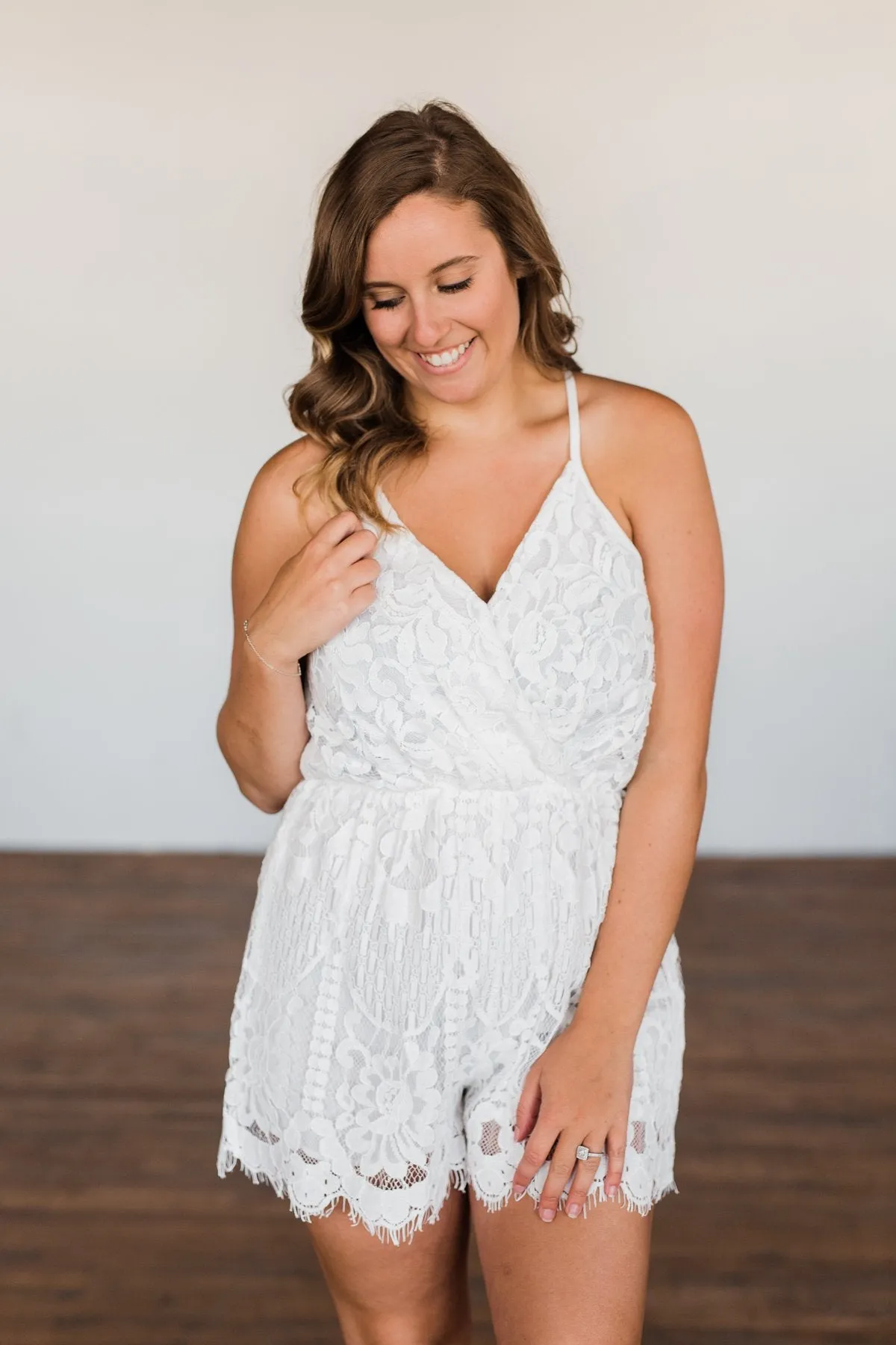 Summer Elegance Lace Romper- Ivory