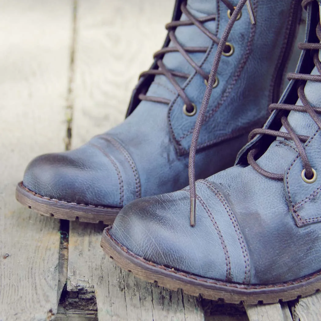 Sweet & Rugged Combat Boots in Brown