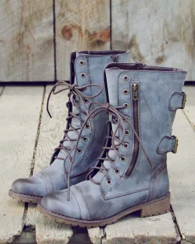 Sweet & Rugged Combat Boots in Brown