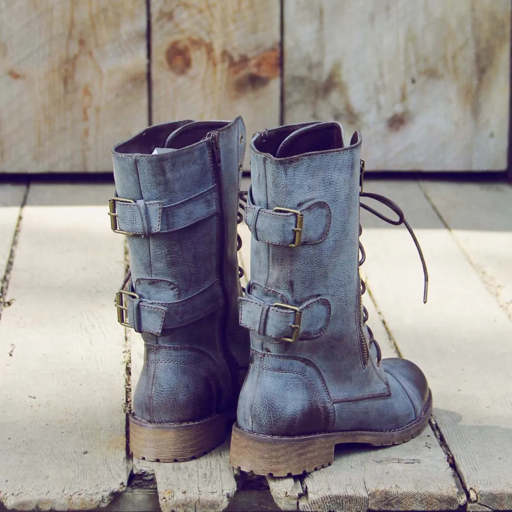 Sweet & Rugged Combat Boots in Brown