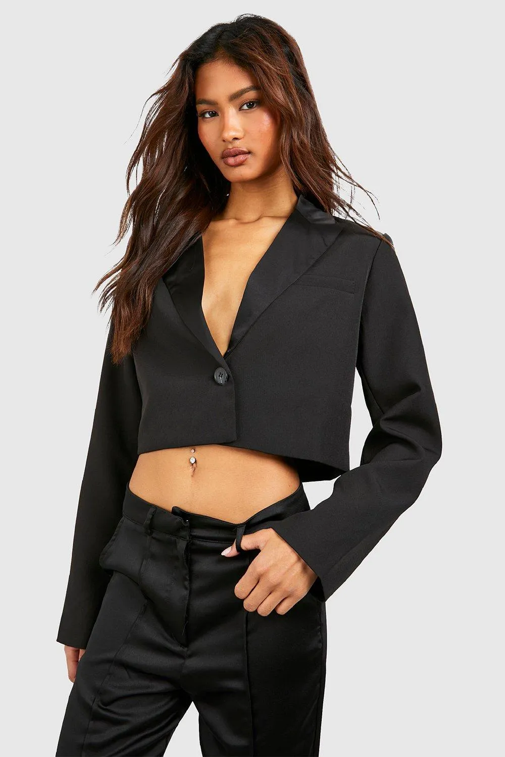 Tall Crop Tuxedo Blazer