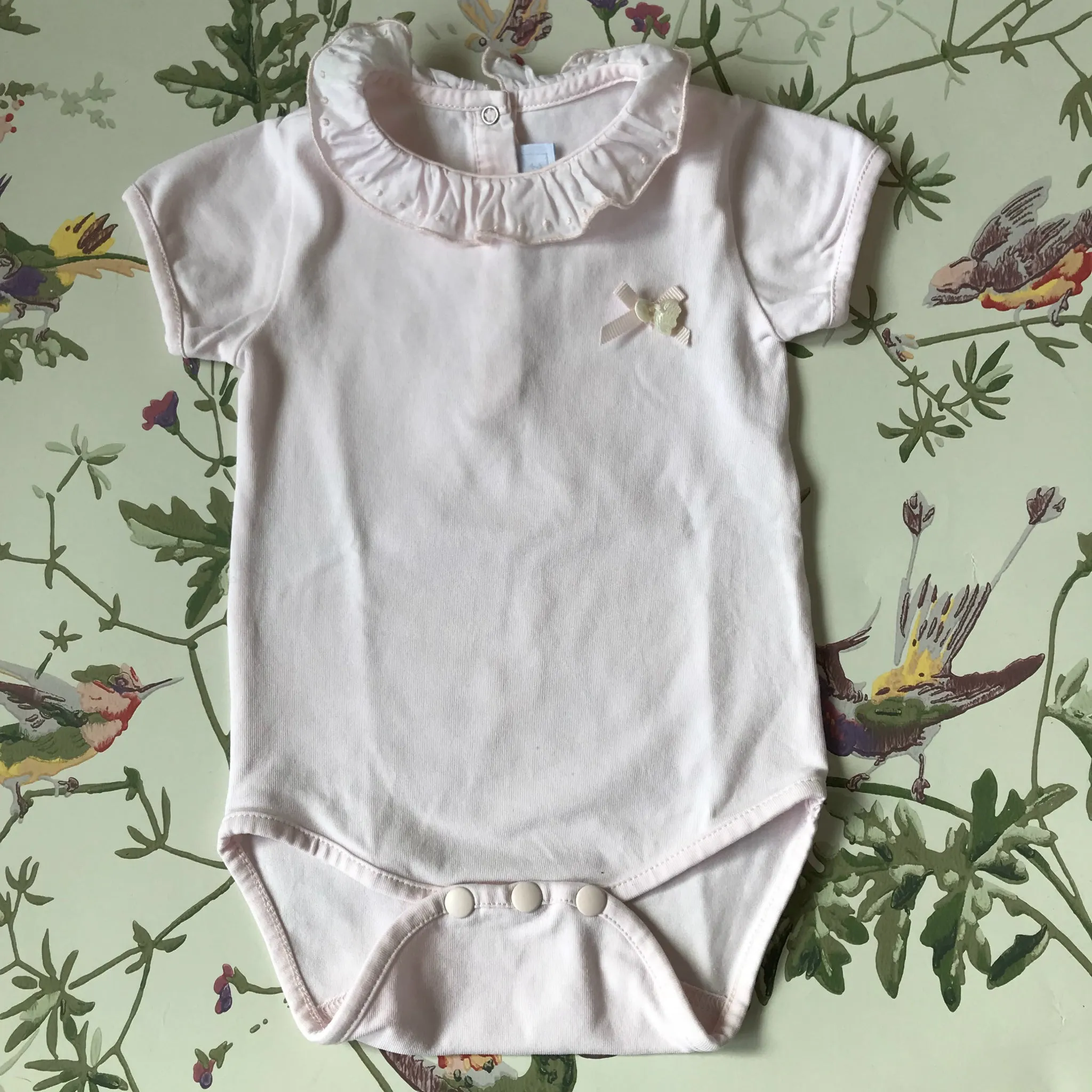 Tartine et Chocolat Pink Bodysuit With Frilled Collar