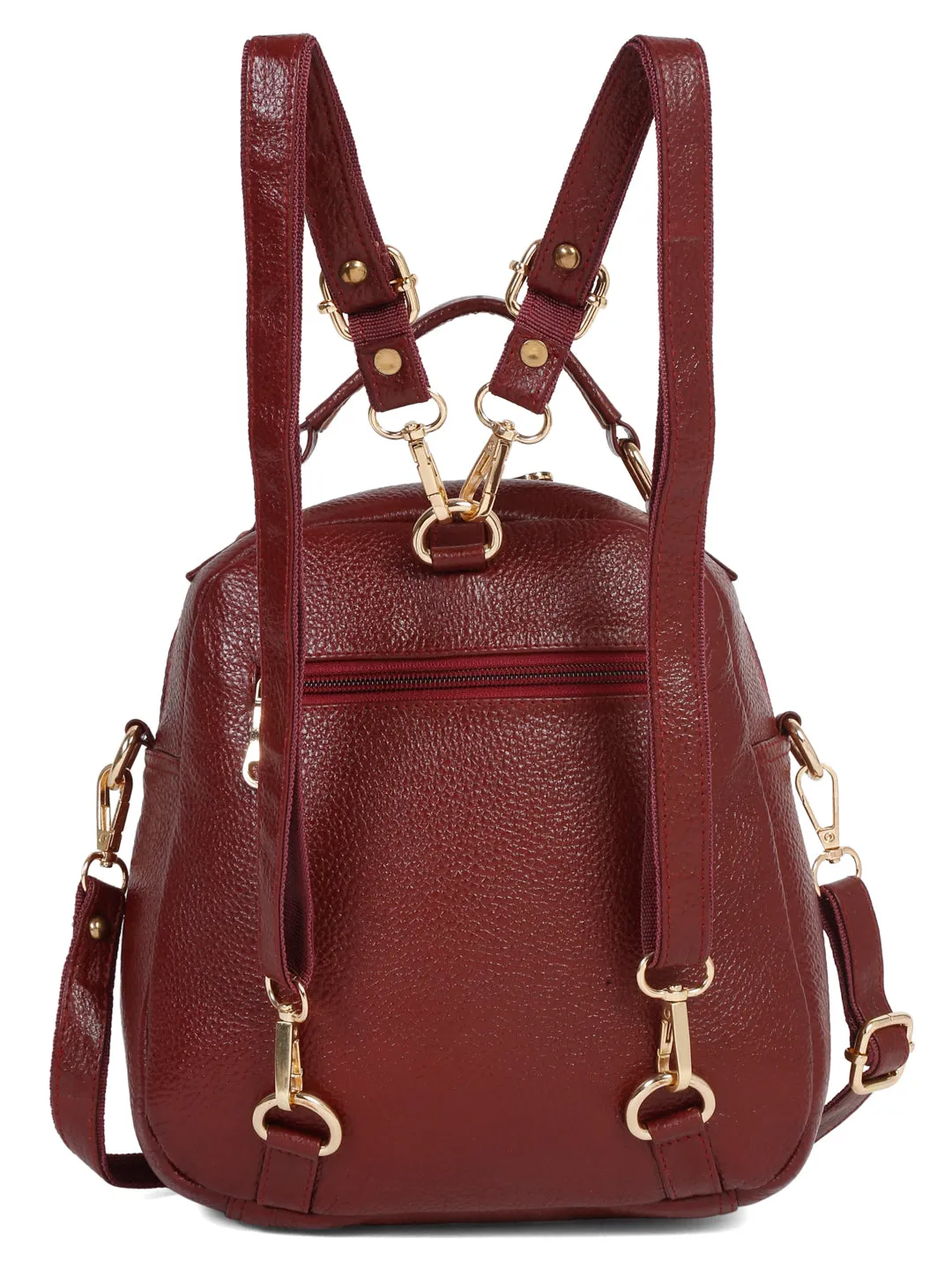 Teakwood Leather Textured Women Backpack