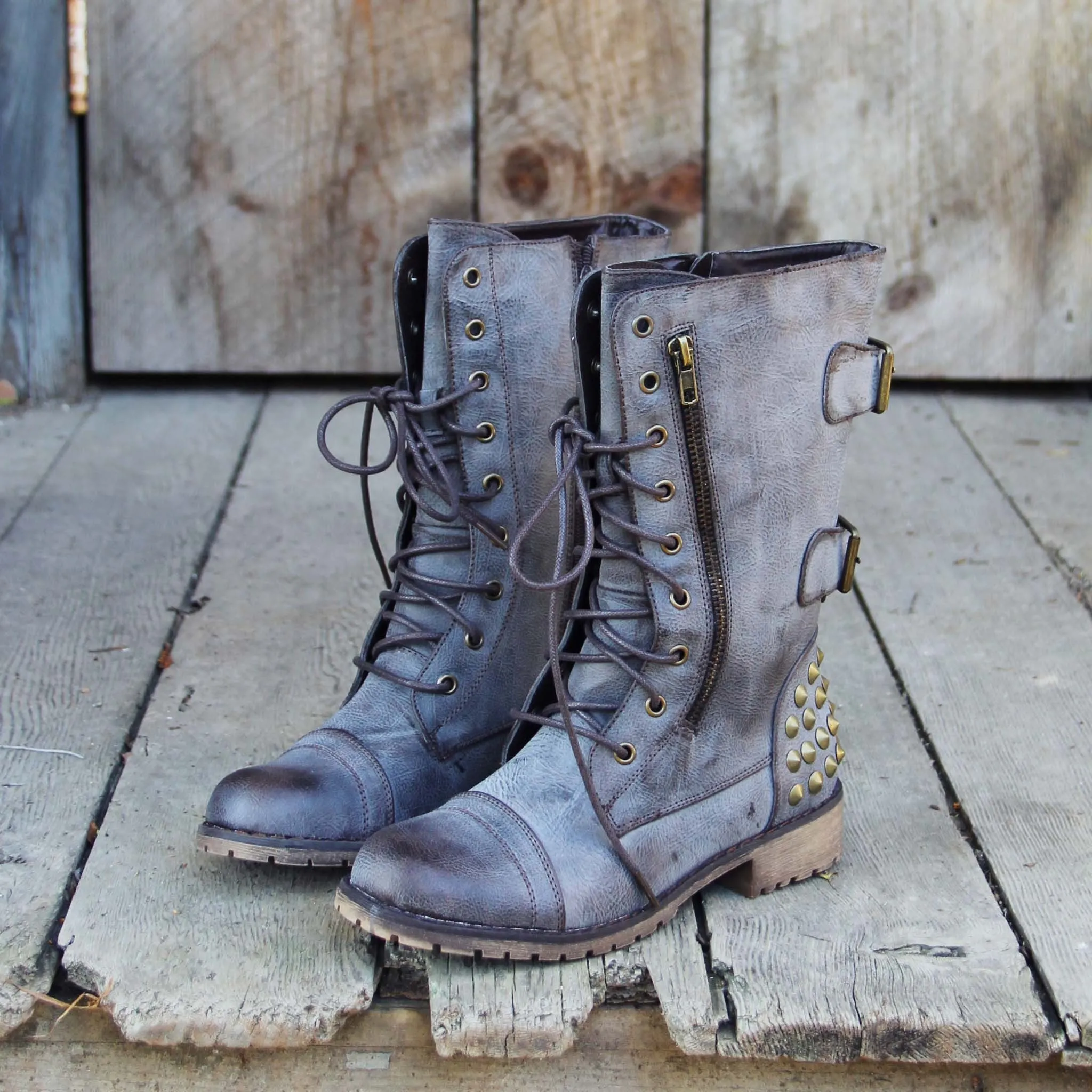 The Aberdeen Studded Combat Boots