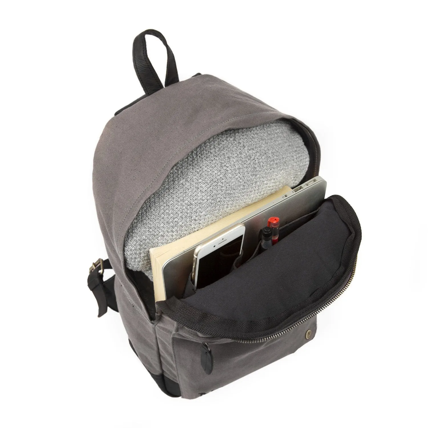 The Classic Backpack - Grey Canvas