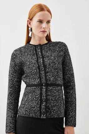 Tweed Knit Jacket | Karen Millen