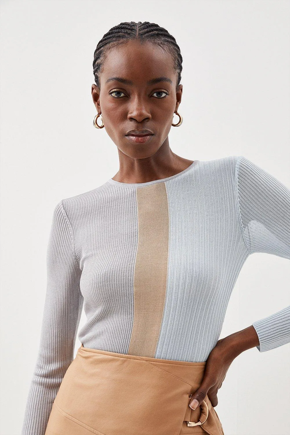 Viscose Sheer Knit Top | Karen Millen