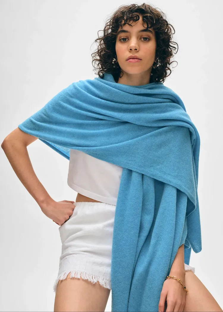 White + Warren | Cashmere Travel Wrap in Mediterranean Heather