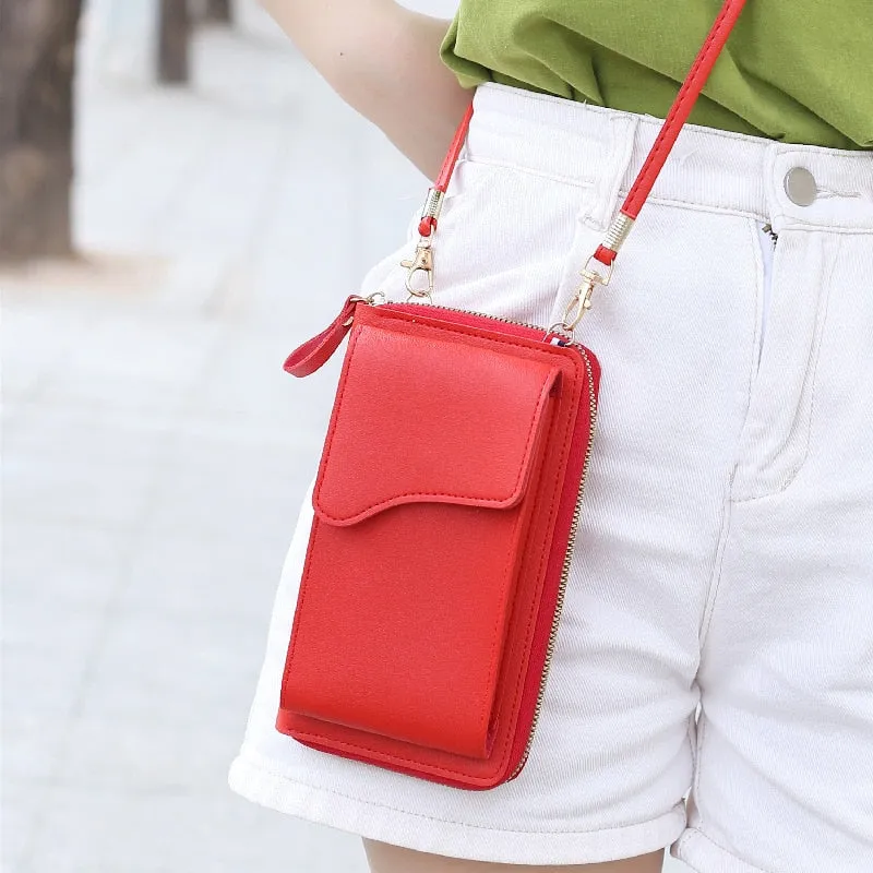 Women's Small Crossbody Shoulder Bags PU Leather Female Cell Phone Pocket Bag Ladies Purse Card Clutches Wallet Messenger Bags