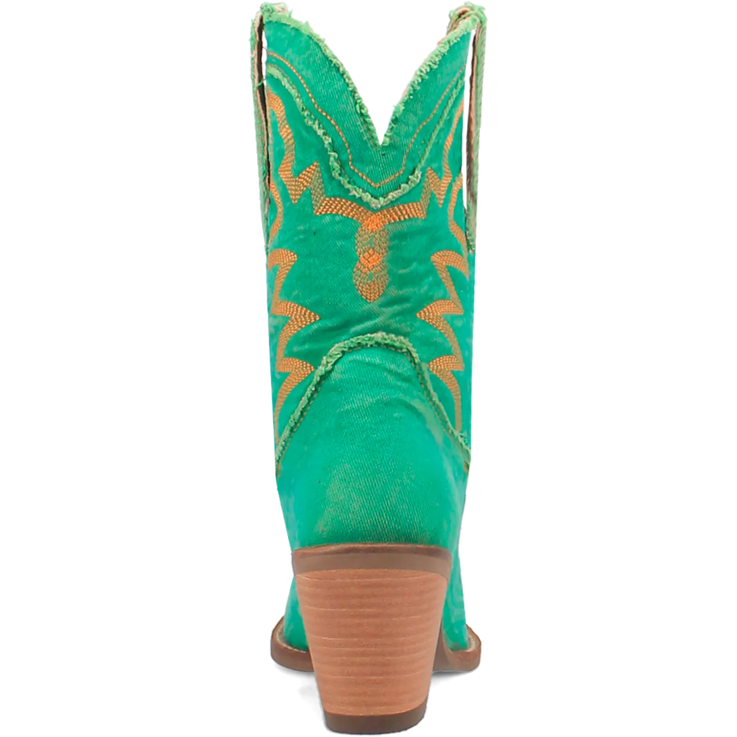 Y'all Need Dolly Distressed Green Denim Embroidered Boots (DS)